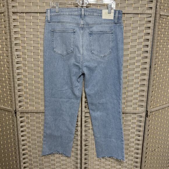 Paige CINDY Crop Jeans Women’s 32 Light “Shooting Star” Wash Raw “Stellar” Hem - Picture 2 of 8